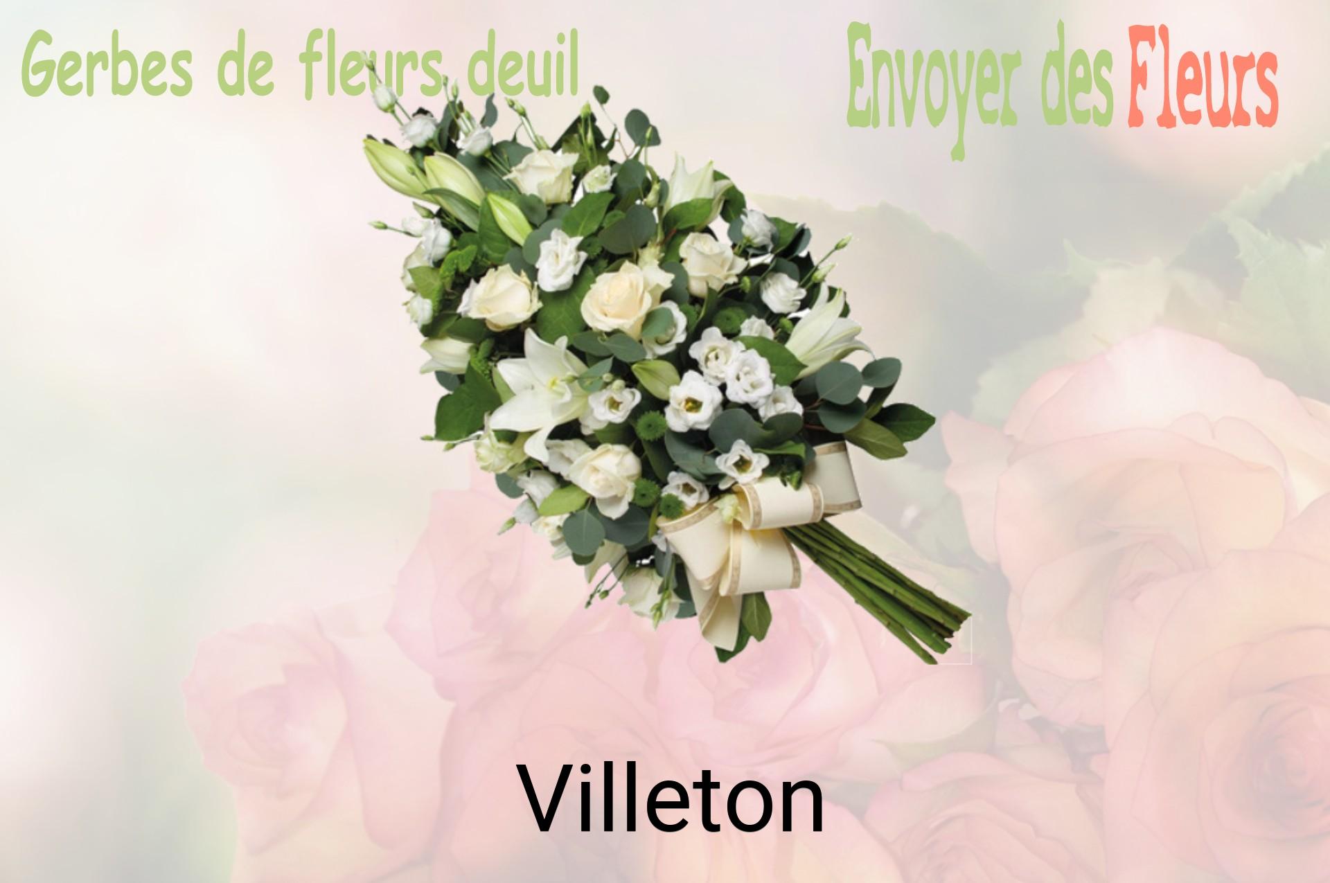 Gerbe de fleurs de deuil livrée à Villeton